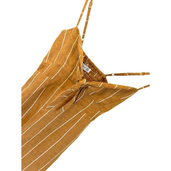 Faithfull the Brand Fiscardo Midi Dress Copenhagen Stripe 100% Linen - Picture 5 of 11